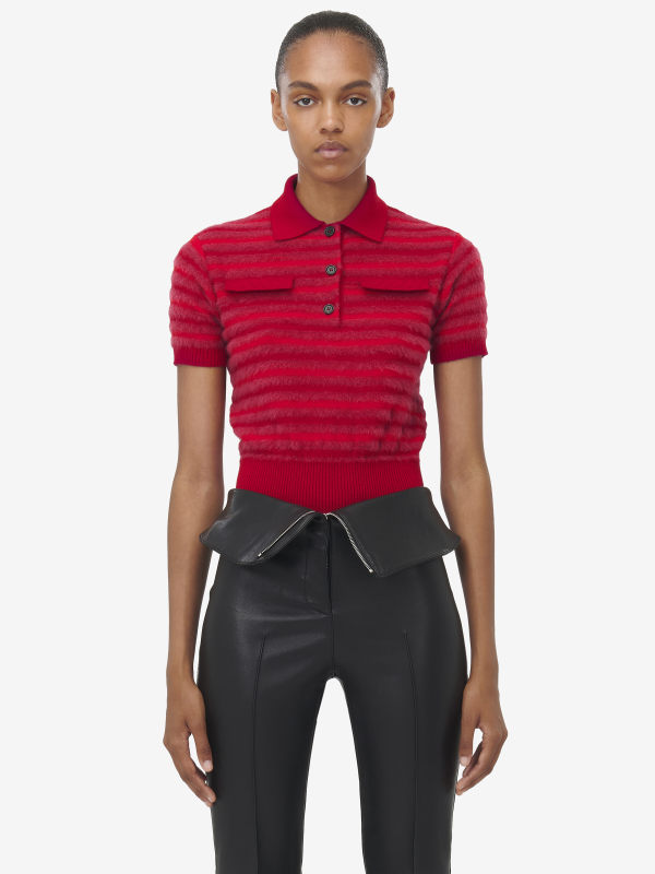 ALEXANDER MCQUEEN - Striped Short Sleeved Top - Item 817145Q1BCH6143